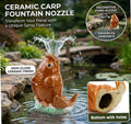Fountain Spitter,Ceramic Carp Statue Traditional Style Fountain Spitter and Home