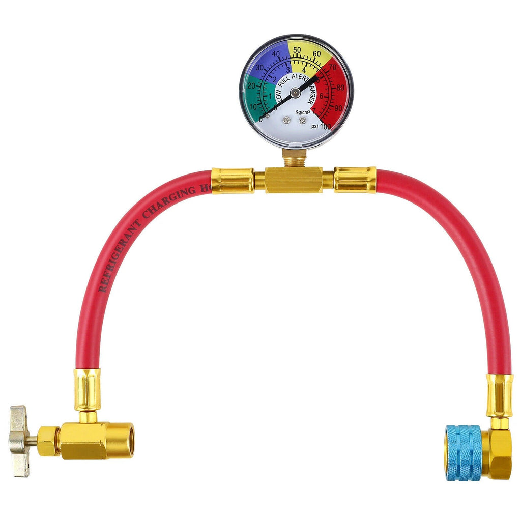 Refrigerant Charge Hose R1234YF Recharge Hose with Gauge Strong Construction Kit