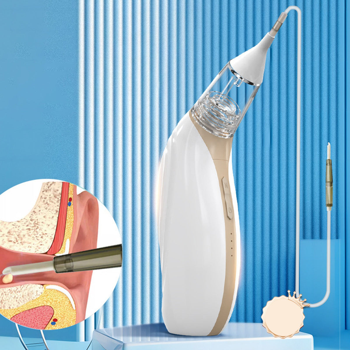 Ear Wax Cleaner Vacuum Remover 3 Adjustable Suction Detachable Ear Cleaning Tool