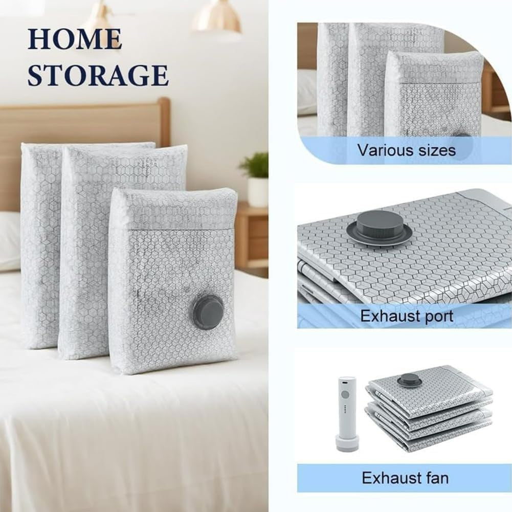 Vacuum Storage Bags Wireless Electric Air Pump Space Saver Bags for Travel &Home