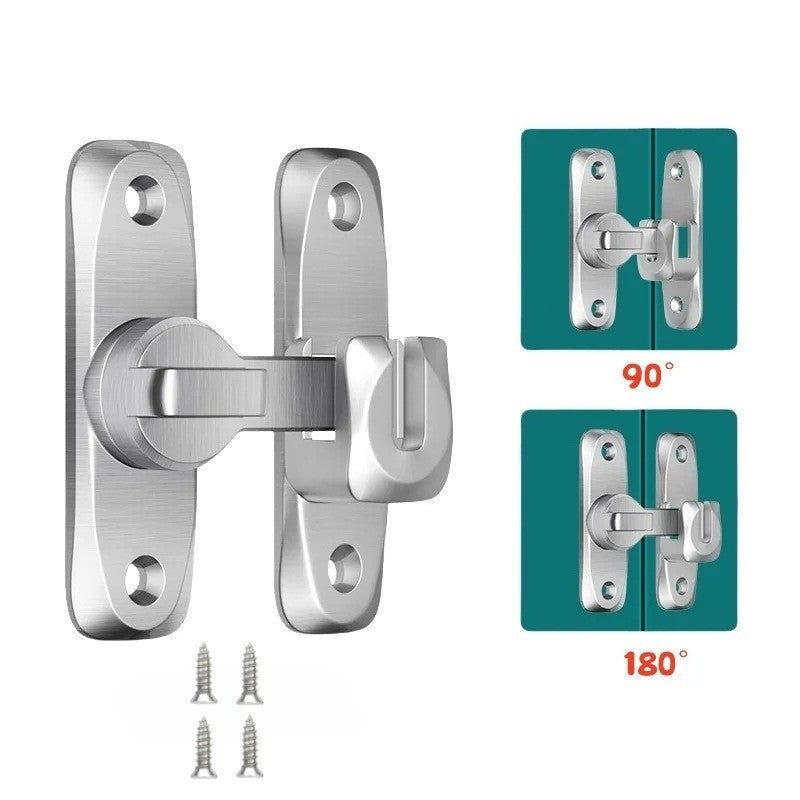 Flip Door Latch, 90/180 Degree Barn Door Gate Latches Lock, Right Angle Door Loc