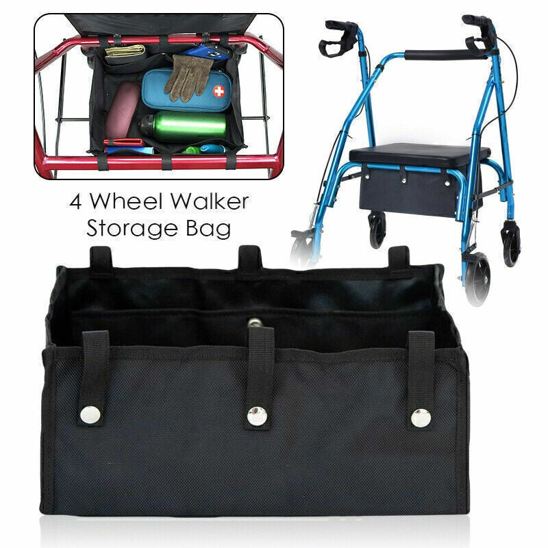 Black Basket Under Rollator Storage Bag Tote for Walker 4 Wheel Rollator UK