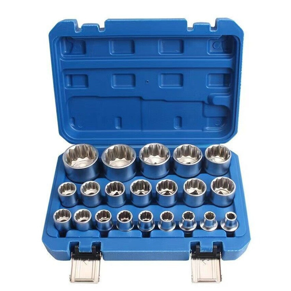 21X 1/2" Drive Universal Spline Socket 12-point 8-36mm CR-V Metric Socket Set UK