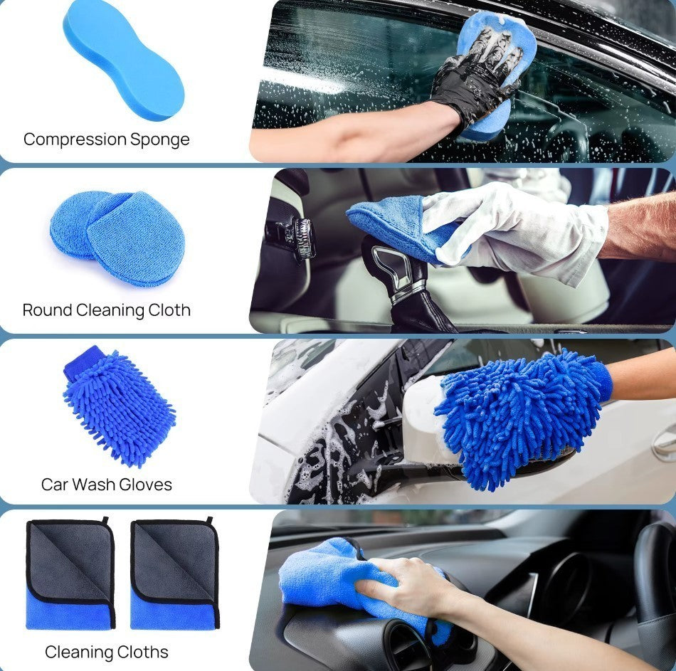 30PCS Automotive Cleaning Brush Set Soft Bristles Car Interior Wheel Wash Tools