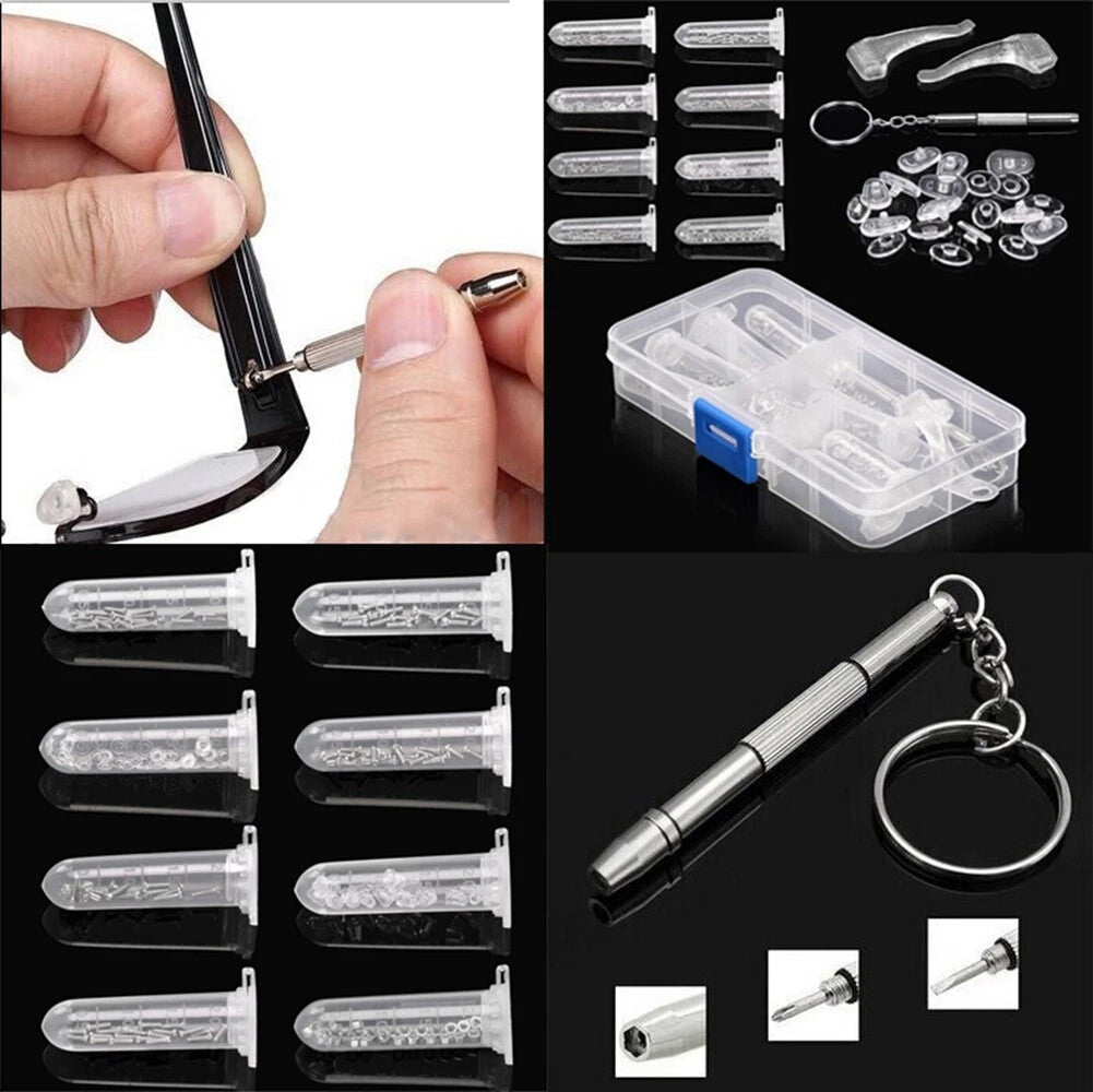 Glasses Repair Kit Spectacles Screws Nose Pads Optical Repair Kit