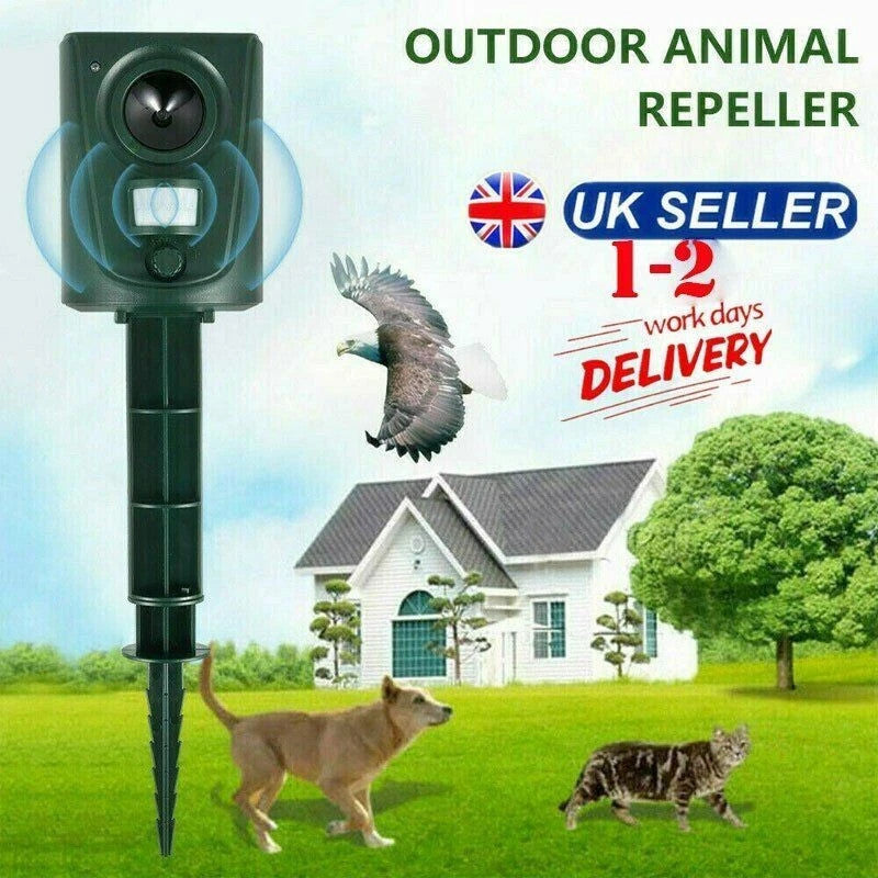 4x Battery Ultrasonic Garden Deterrent Repeller Animal Bird Cat Scarer Pest Dog
