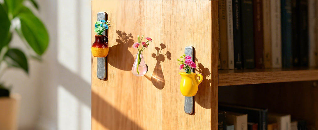 8Pcs Refrigerator Magnets Mini Ceramic Vase Fridge Magnet Vase Magnet for Fridge