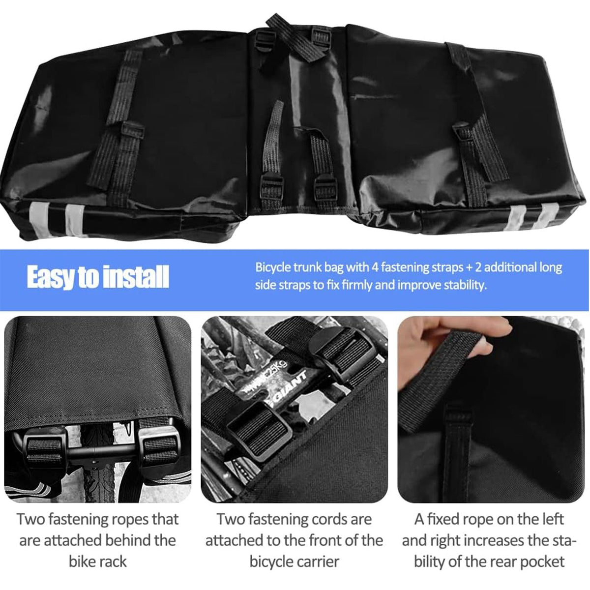 Bike Rear Rack Bag Waterproof MTB Double Pannier Bag Bicycle Backpack Travel
