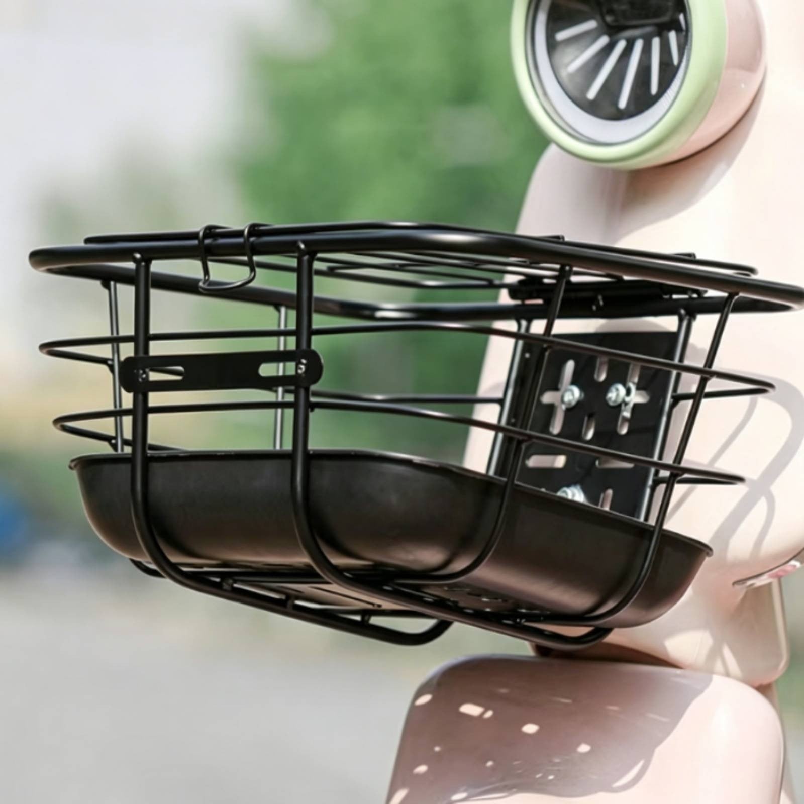 Front Bike Basket Slotted Holes Bike Wire Basket Rounded Corners