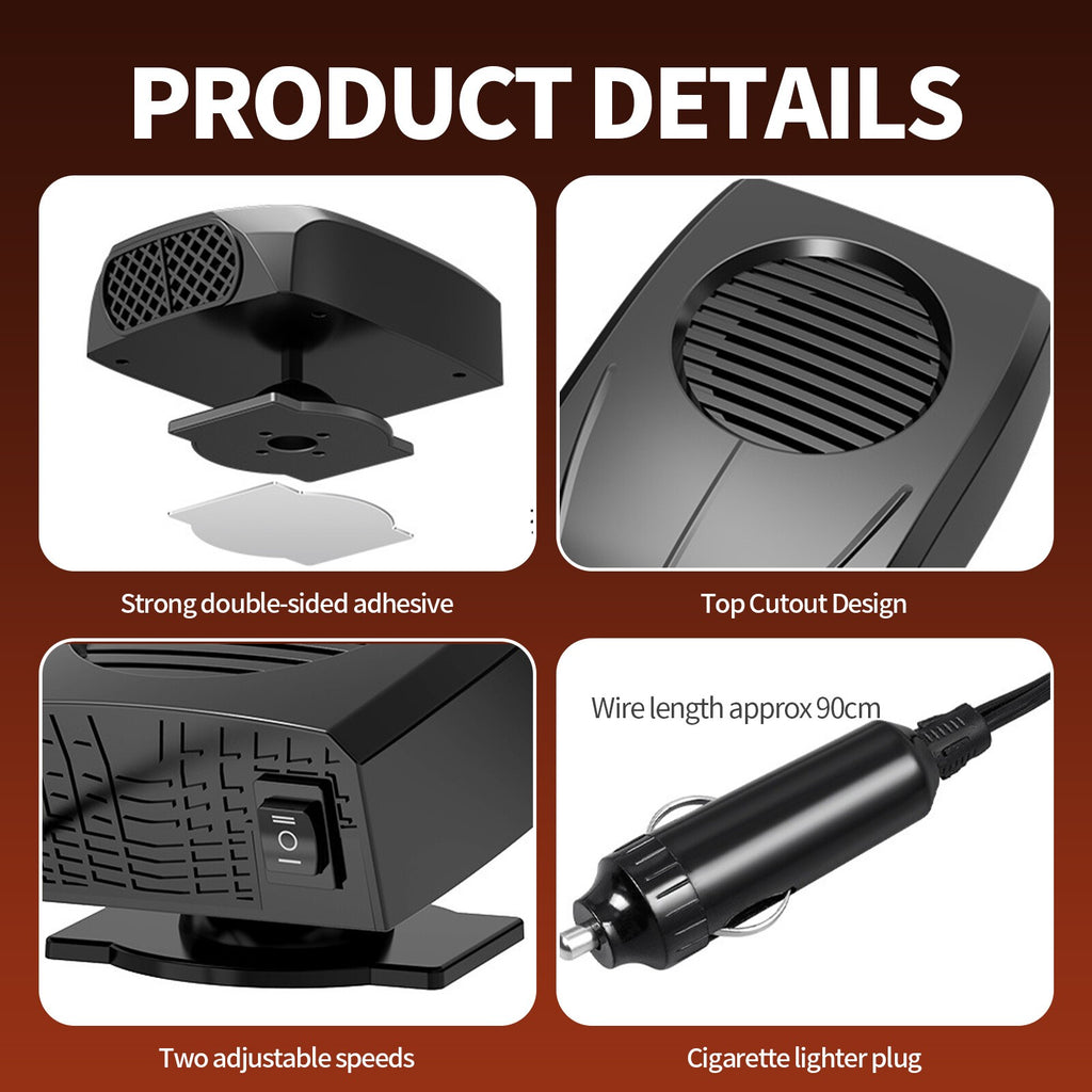 150W Car Heater 12V Windshield Heating Fan Defogger Defroster Demister Portable