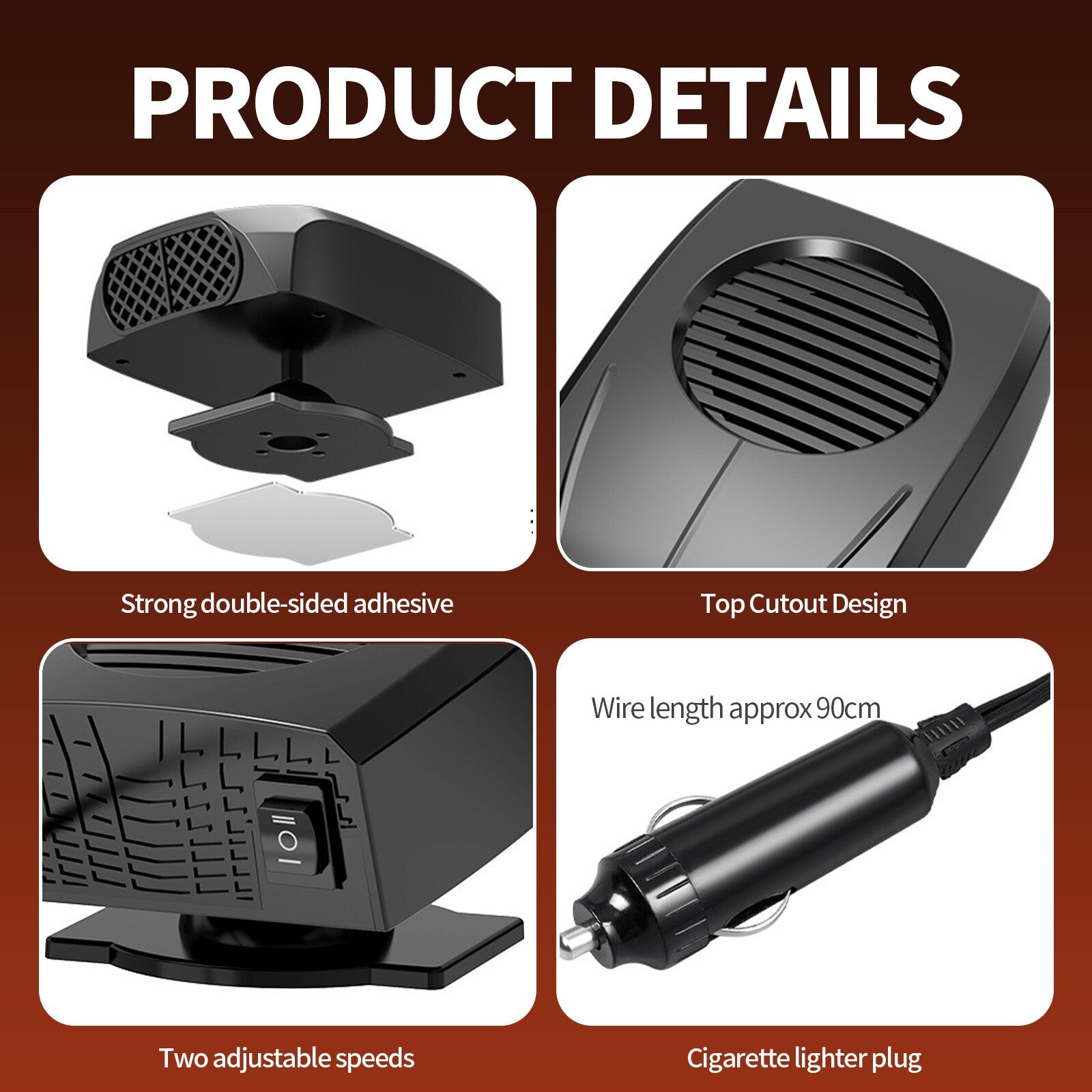 150W Car Heater 12V Windshield Heating Fan Defogger Defroster Demister Portable