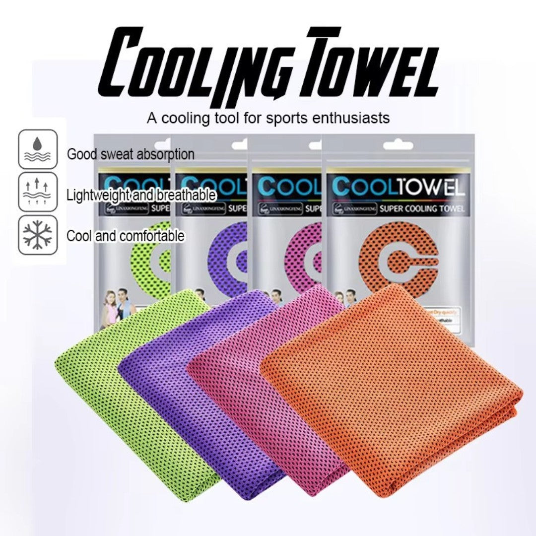 4PCS Cooling Towel Soft Breathable Sports Gym Yoga Fitness Running Outdoor Campi