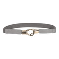 Thin Women Skinny Elastic Belt Stretch Waistband, Grey, 27" to 30"