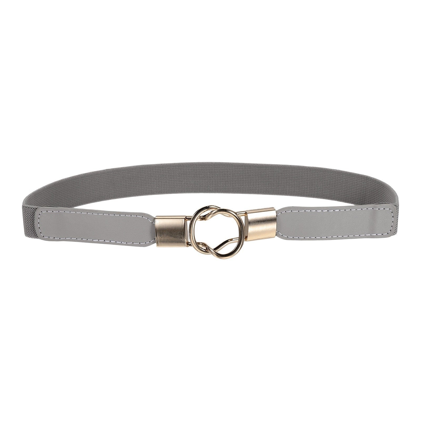 Thin Women Skinny Elastic Belt Stretch Waistband, Grey, 27" to 30"