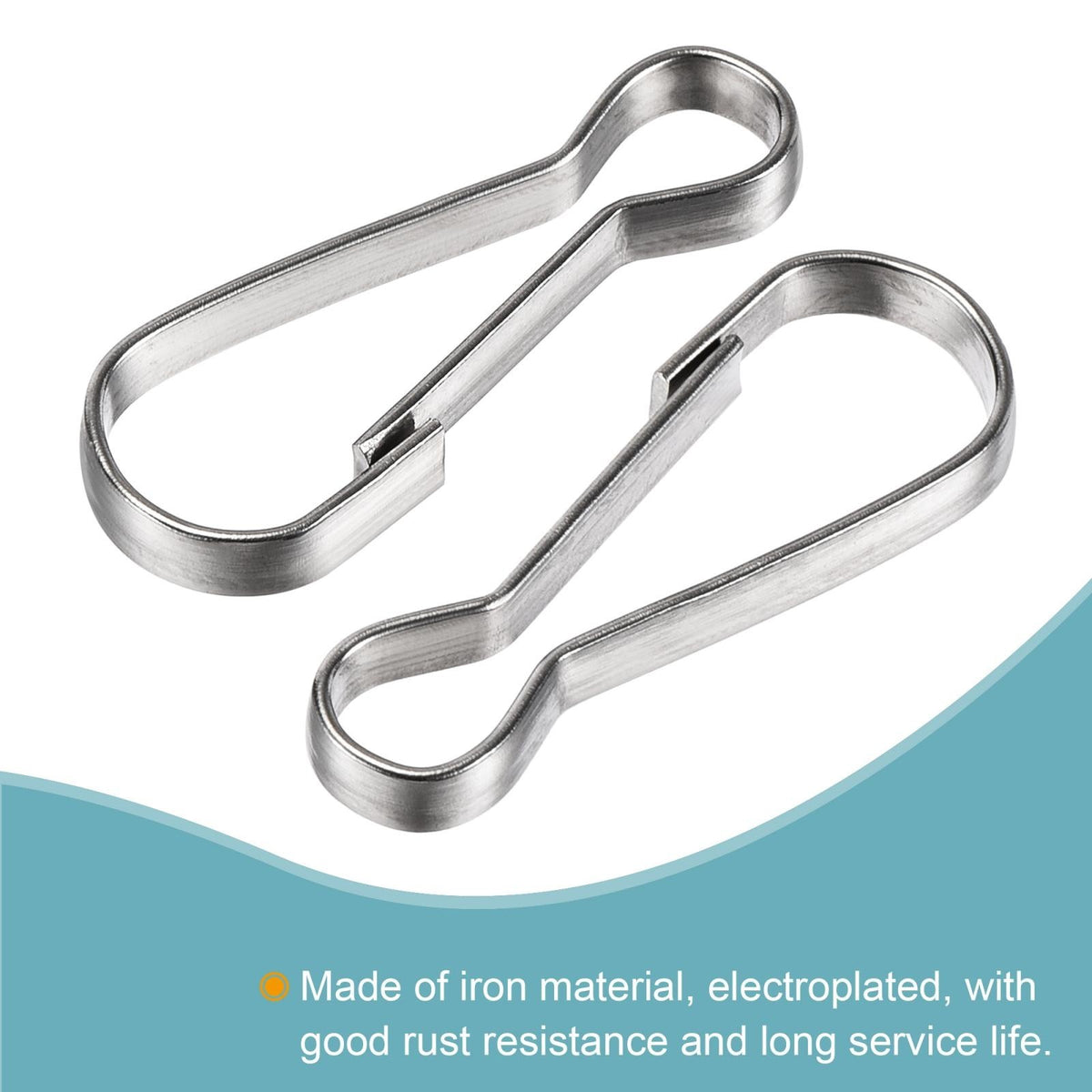 Spring Hooks Snap Clip Hooks 32x12x3mm 304 Stainless Steel Silver Tone 80Pcs