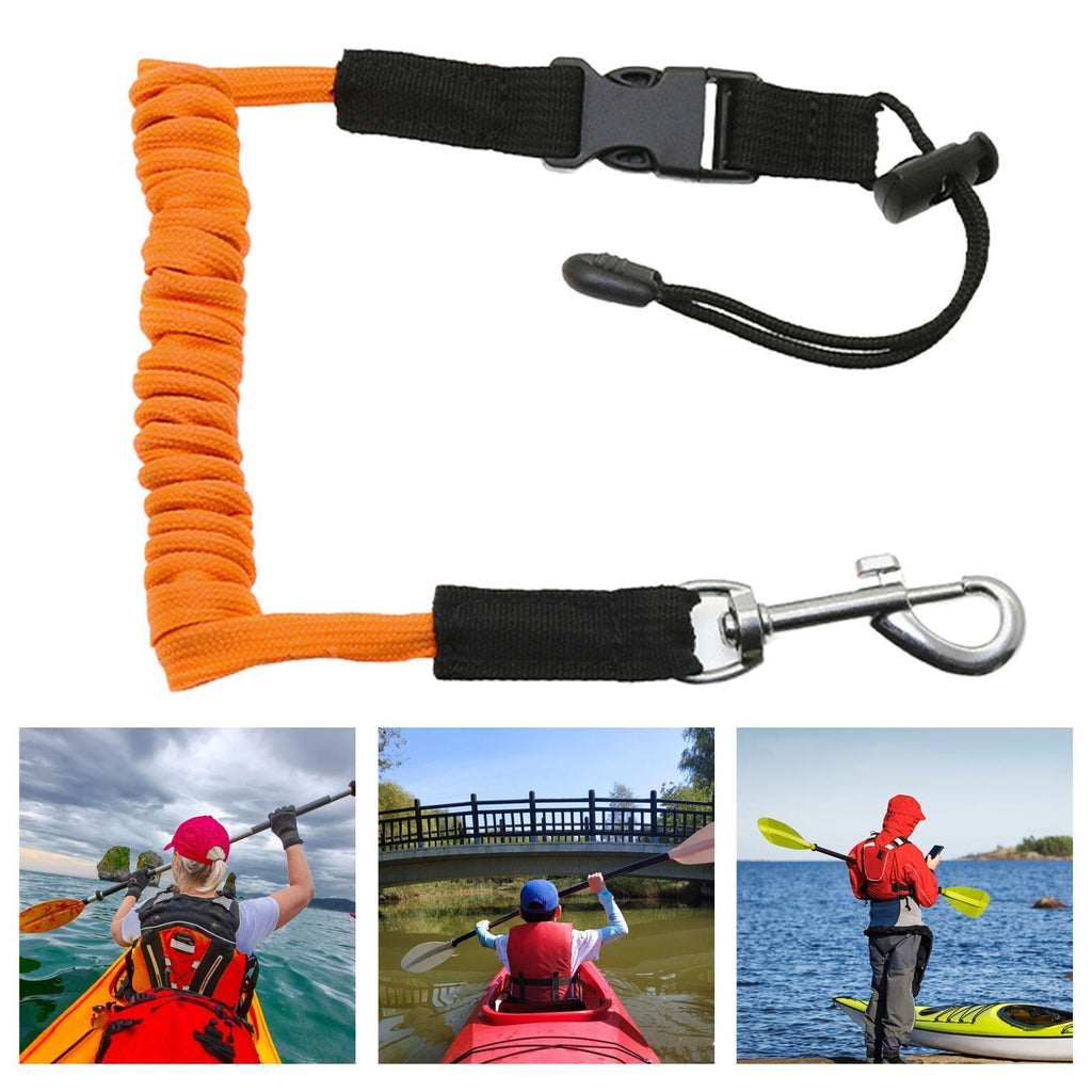 Kayak Paddle Leash Lightweight Fishing Accessories Coiled Lanyard Rope for