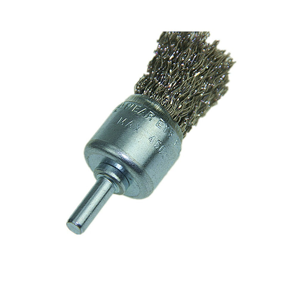 2pcs Crimped Steel Wire End Brush 25 mm wide on a 6 mm Shank FOR USE IN A DRILL
