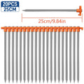 20PCS Heavy Duty Hard Ground 25cm Rock Peg Hook Top Camping Awning Tent Tool UK