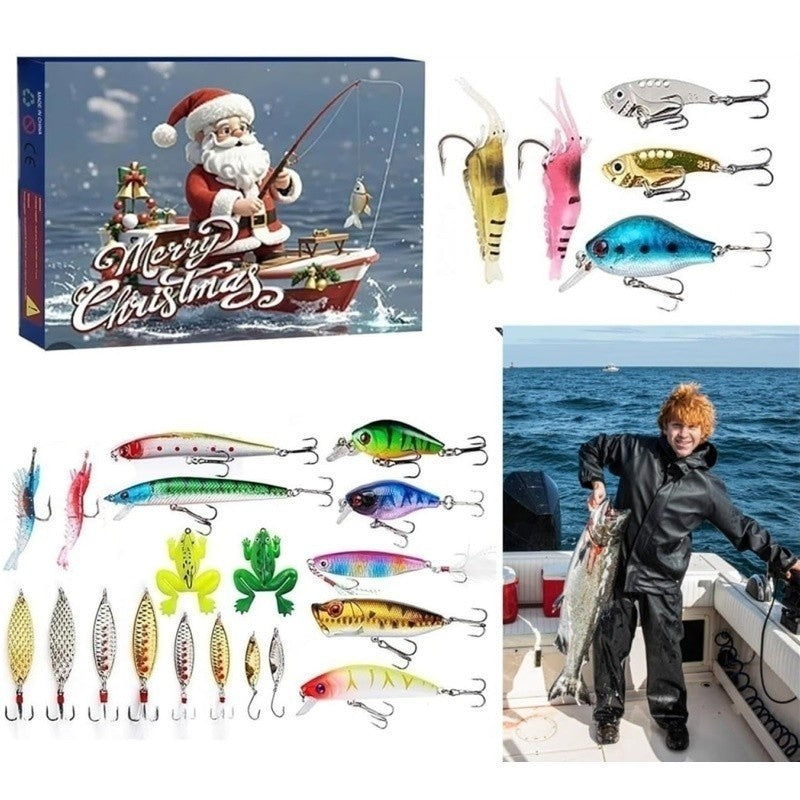 2026 Christmas Fishing Advent Calendar 24 Days Fishing Lure Countdown Calendar
