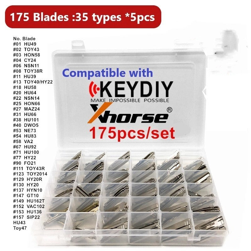 175pcs Car key Blank suitable for Keydiy XHorse Remote Key Blades