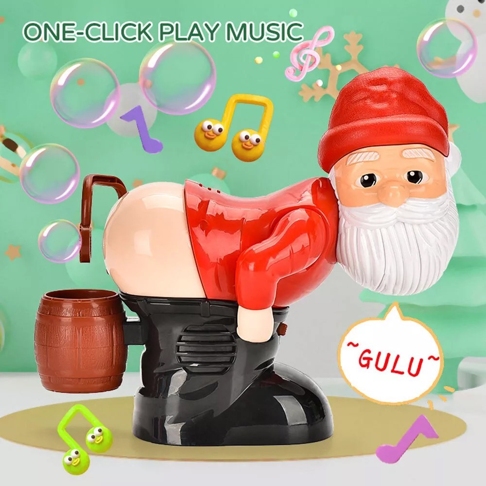 Santa Automatic Bubble Machine  Electric Christmas Funny Fart Bubble Toy For-Kid