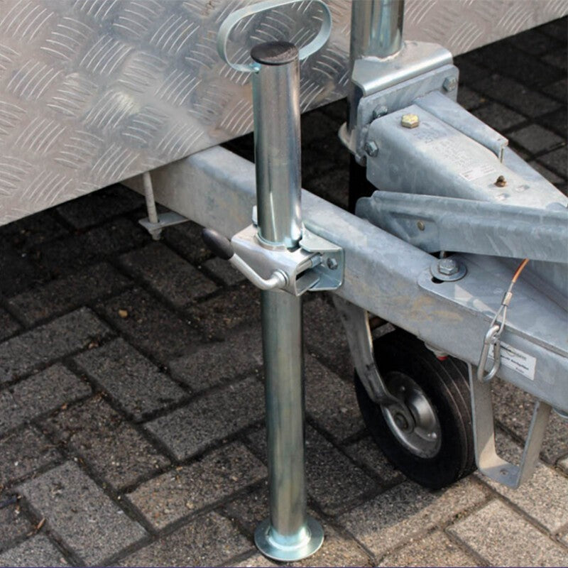 2X Trailer Leg Prop Stands and Clamps 48mm x 700mm length Support Tube Caravan