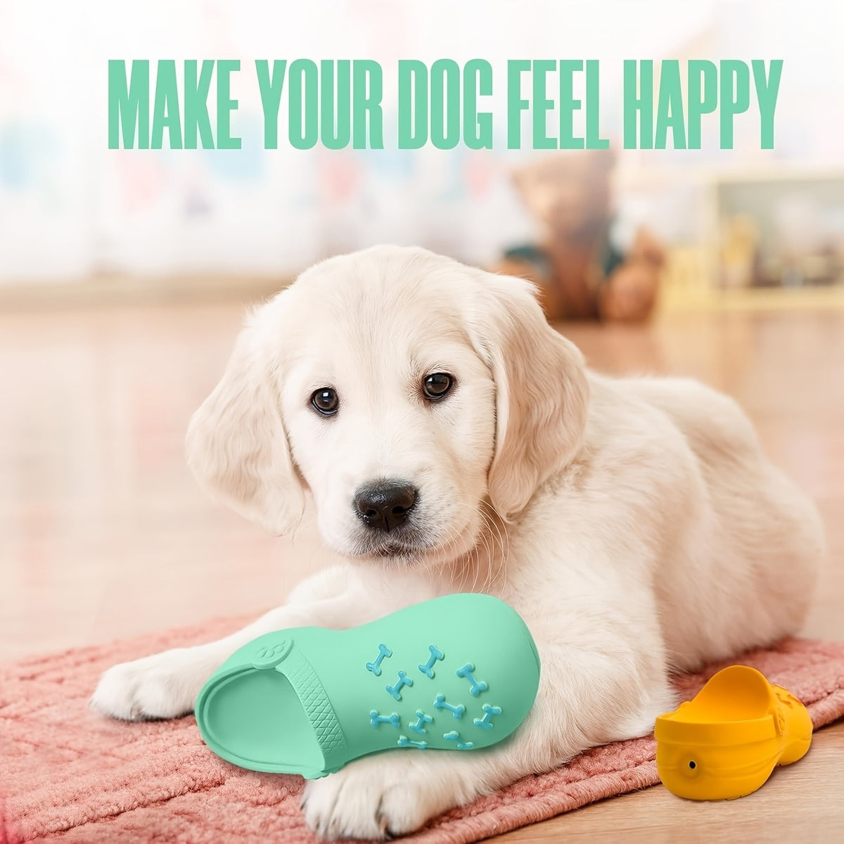 Durable Rubber Slippers-Shaped Chew Toy, Teeth Cleaning Training Pet Play Toy