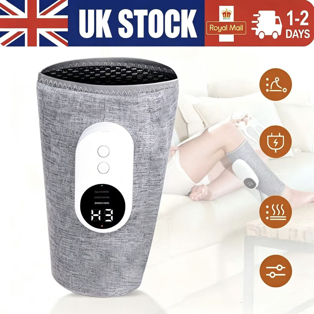 Air Compression Leg Calf Massager with Heat for Varicose Veins, Relieve Swollen