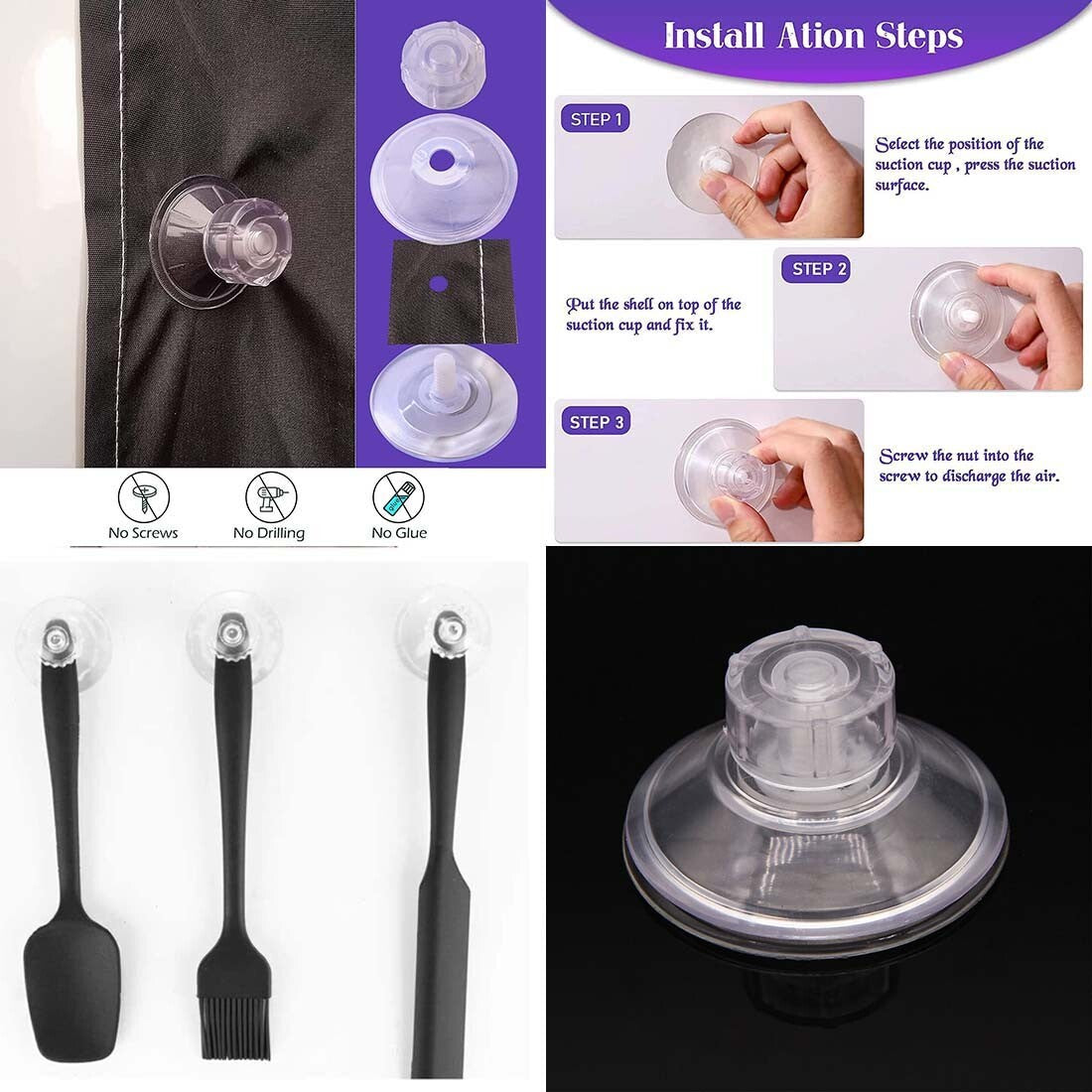 10pcs Caravan Motorhome Limpets High-Grip Suction Cups Awning Side Fixing Kit
