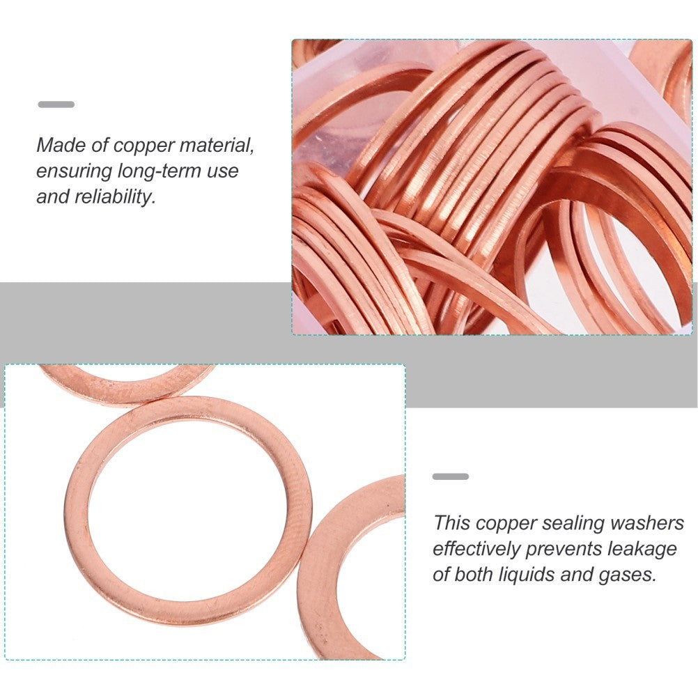 200*Oil Drain Plug Washer Copper Crush Assortment Flat Sealing Gaskets