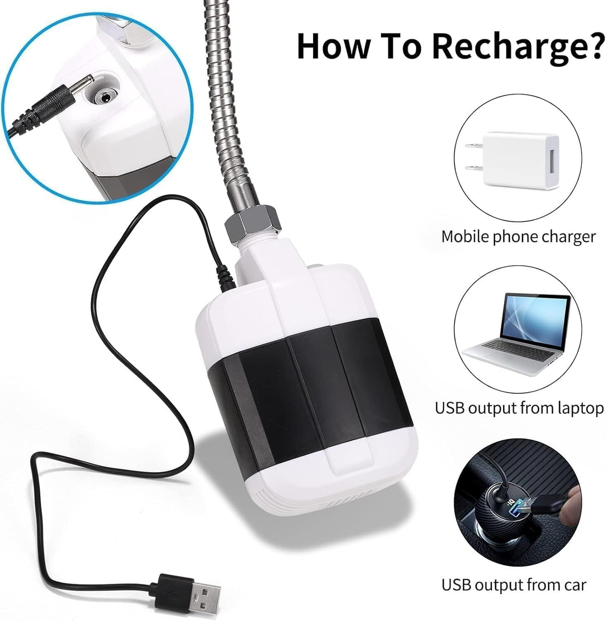 Portable Shower Camping Shower Travel Shower Pump Electric Rechargeable Shower