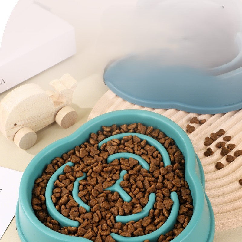 Slow Feeder Pet Bowl Anti Bloating Anti-Slip Feet Interactive Dog