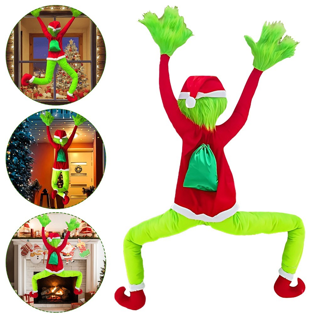 Christmas Grinchs Decor Bendable Arms & Legs, for Home Tree Wall Outdoor Decor