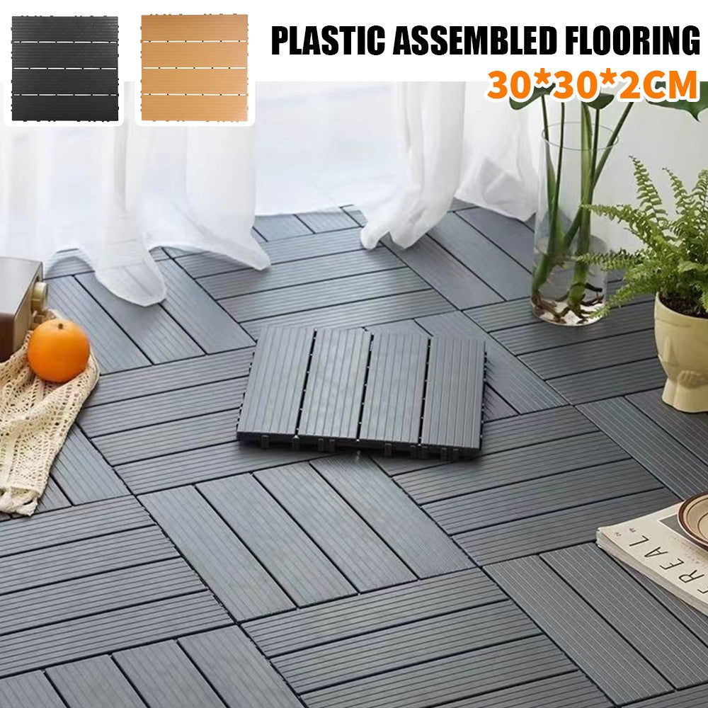12Pack Heavy Duty Deck Tiles - Anti-Slip Interlocking Floor 30x30cm Outdoor UK