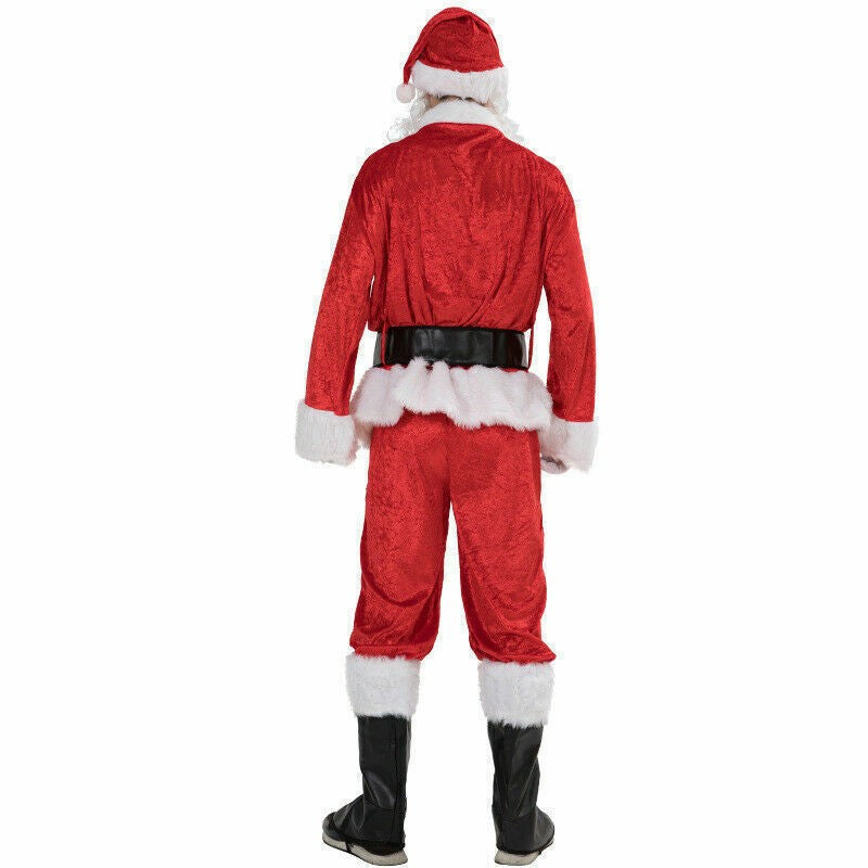 NEW Santa Claus Costume Suit Adult Father Christmas Fancy Dress Mens Xmas Outfit