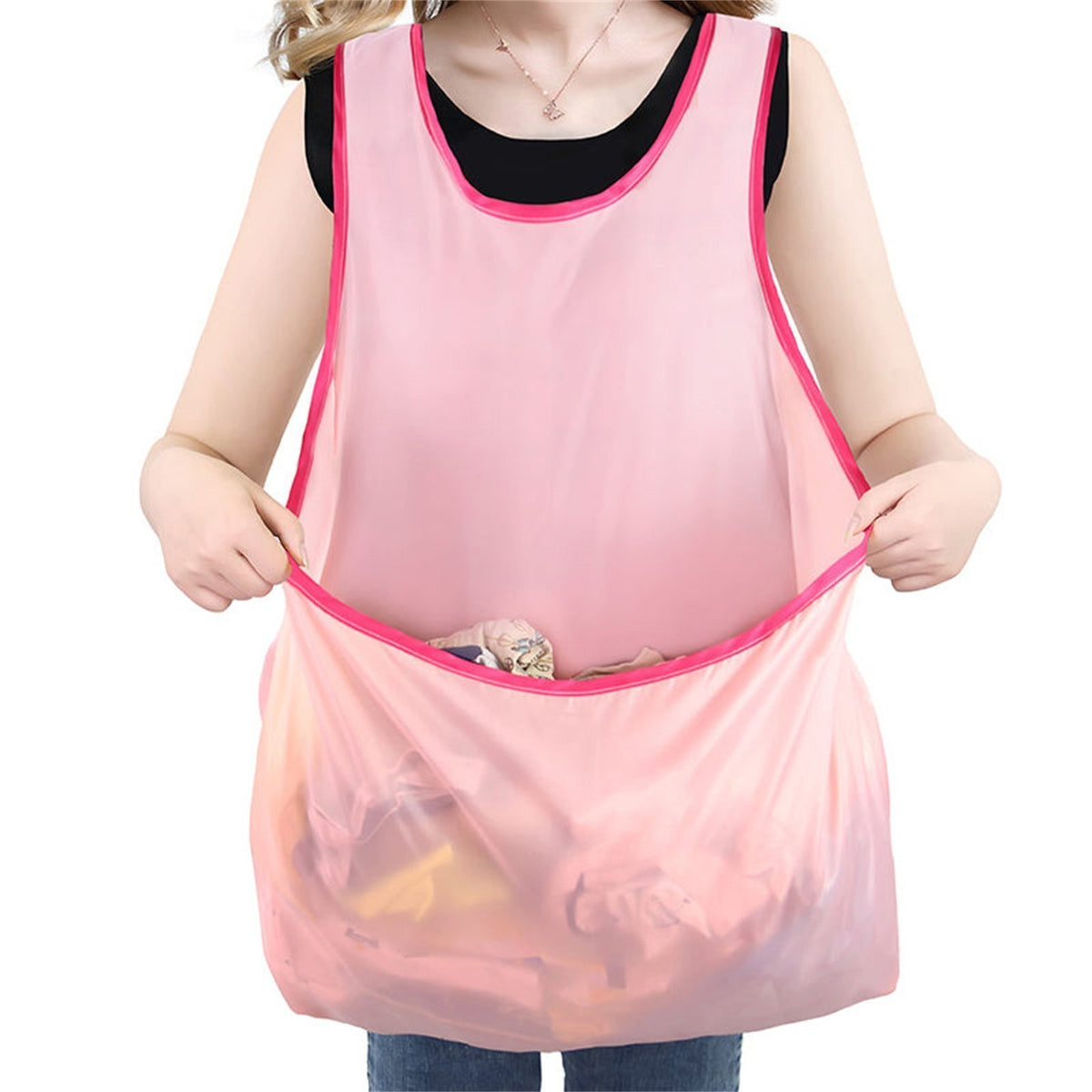 Portable Clothes Drying Apron Laundry Apron With Large Pouch For Women