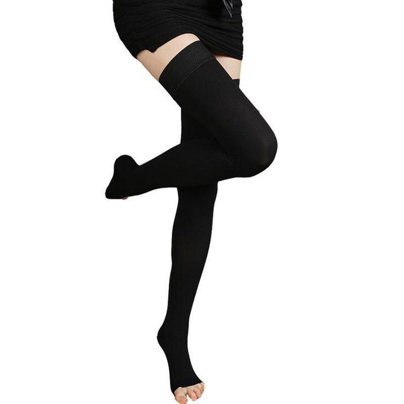 Graduated Medical Compression Thigh High Support Stocking Open/Closed Toe Socks