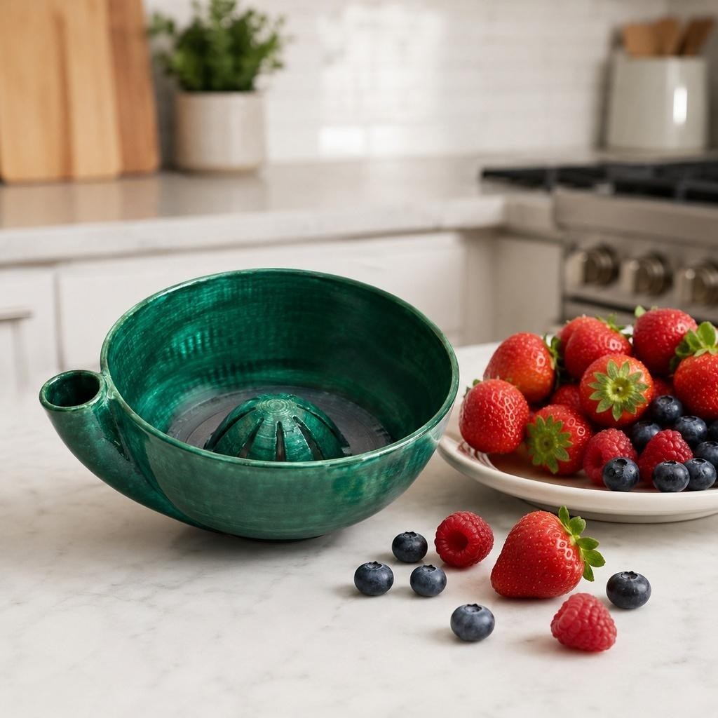 Self Spinning Berry Washing Bowl Automatic Swirl Fruit Colander with Drain Hole