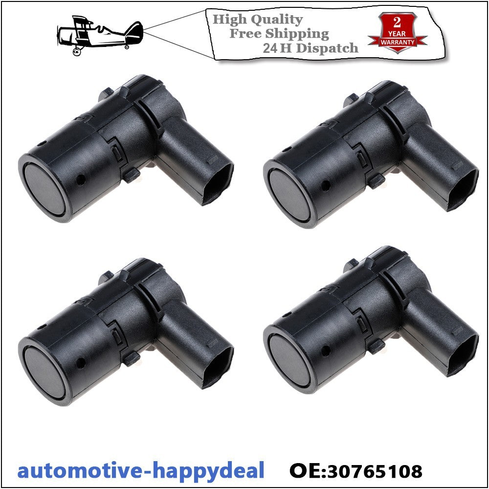 4x PDC Parking Sensor For Volvo C70 S40 S60 S80 V50 V70 XC70 XC90 Black 3-Pin