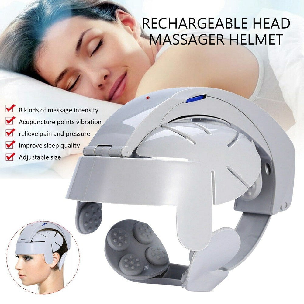 Electric Head Helmet Massager Deep Relax Stress Relief Massage Bett