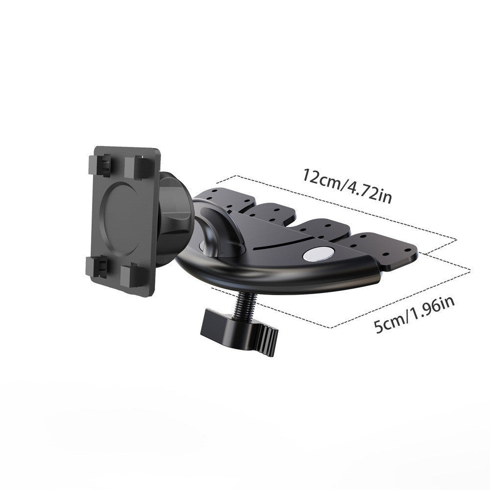 Secure CD Slot Car Mount for CarPlay with Adjustable Viewing Angles Black