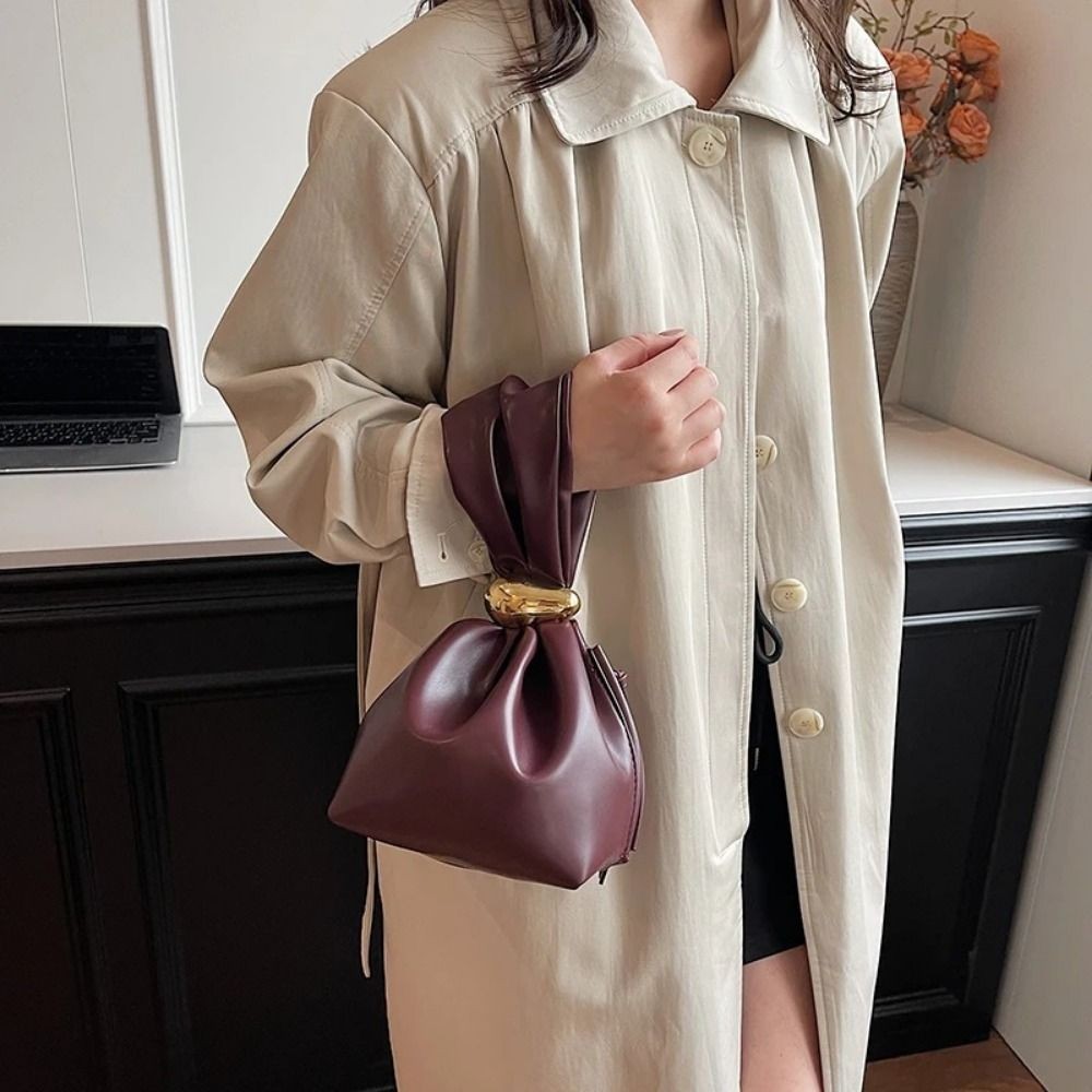 Luxury Designer Soft Leather Clutch Bag Fashion Pleated Handbag