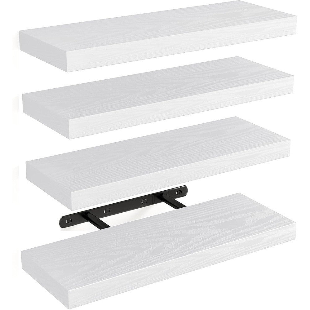 Set of 4 Floating Shelves Wall Mounted Bookcase & Photo Display shelves