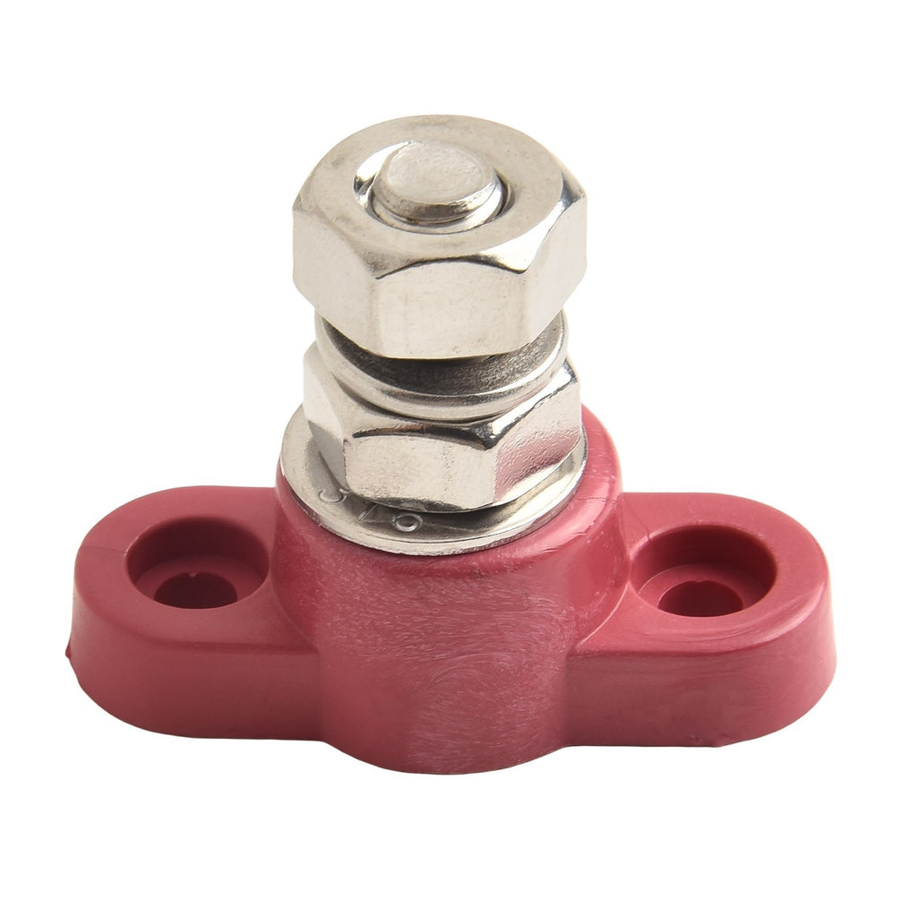 Insulated Battery Post Red & Black Single Stud Terminal for 12V Circuits