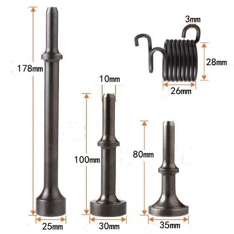 4Pcs Smoothing Pneumatic Air Hammer Bits Air Chisel Bits Tool Set with Spring~
