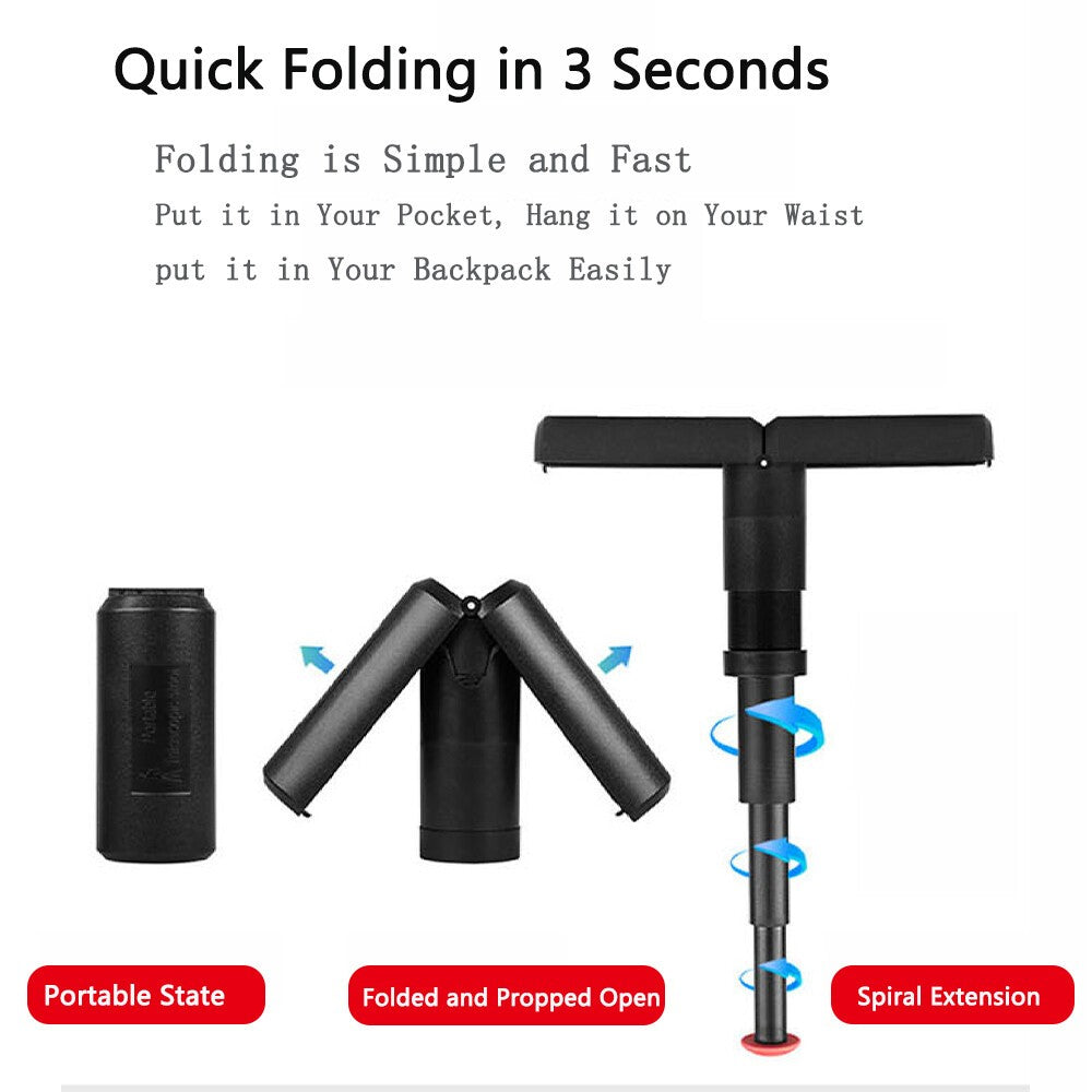 Folding Stool Walking Stick Seat Single Leg Hiking Chair Portable Retractable