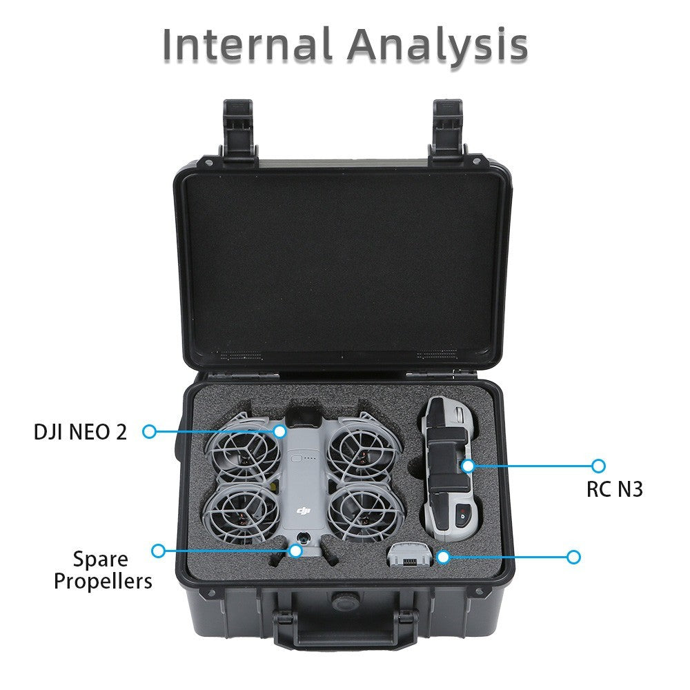 Hard Shell Suitcase Carrying Case Storage Bag For DJI Neo 2 Drone & DJI RC-N3