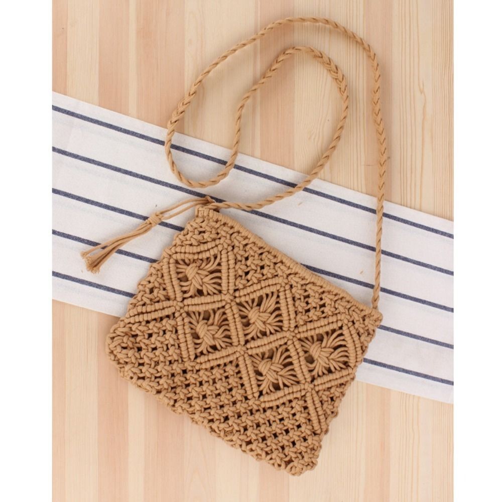 Straw Purse Summer Straw Beach Bag Crossbody Handbag Woven Bag Crochet Purses