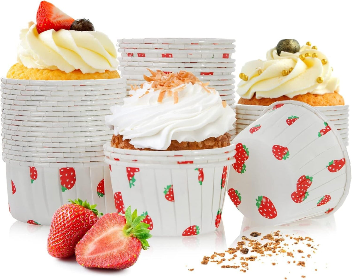 50 Pcs Paper Cupcake Cases Disposable Cupcake Baking Cups Non-Stick Muffi