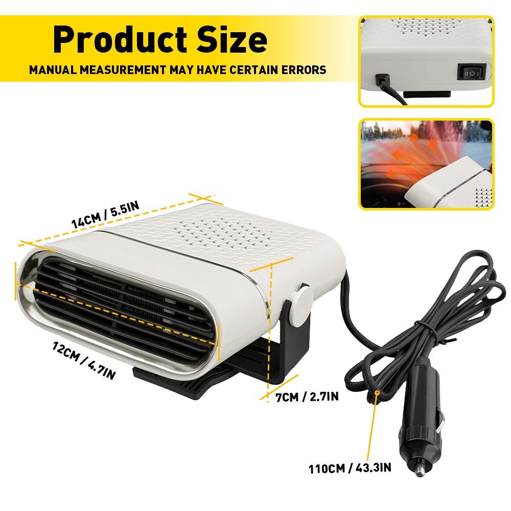 12V 150W Car Heater Fan Portable Plug In 2in1 Heater Cooler Demister Defroster